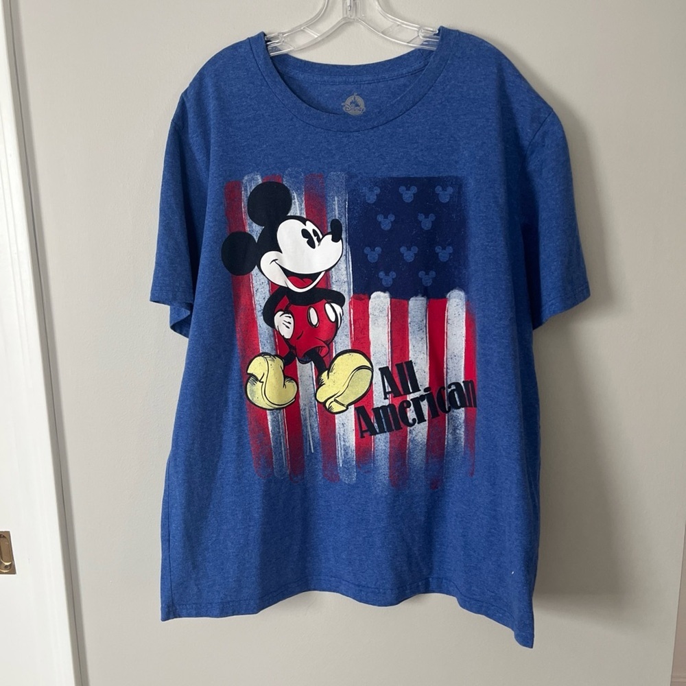 Disney 2XL Organic Cotton Mickey Mouse t Shirt Blue  All American